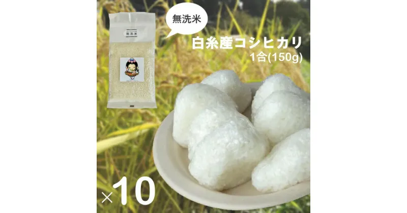 【ふるさと納税】【無洗米】 白糸産コシヒカリ 1合(150g)×10個　お米 白糸コシヒカリ 計量済み 小分け 送料無料 静岡県 富士宮市