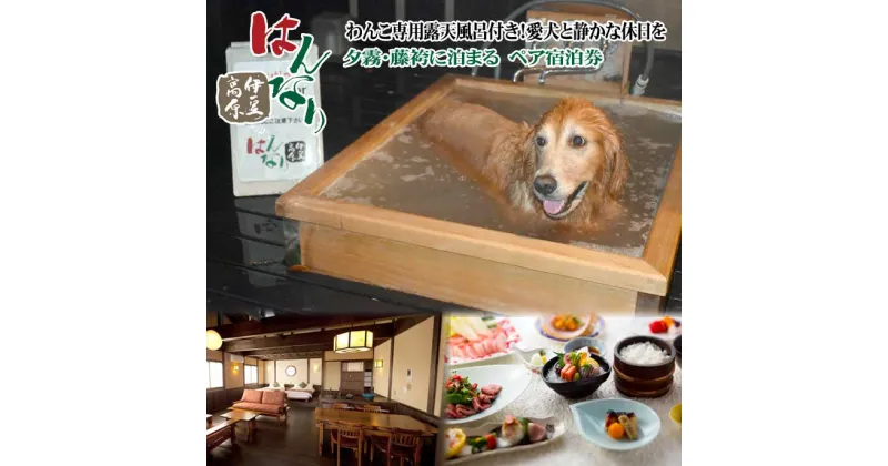 【ふるさと納税】愛犬と泊まる人気温泉宿 はんなり伊豆高原 部屋No「夕霧・藤袴」に泊まる ペア宿泊券(1泊2食付)