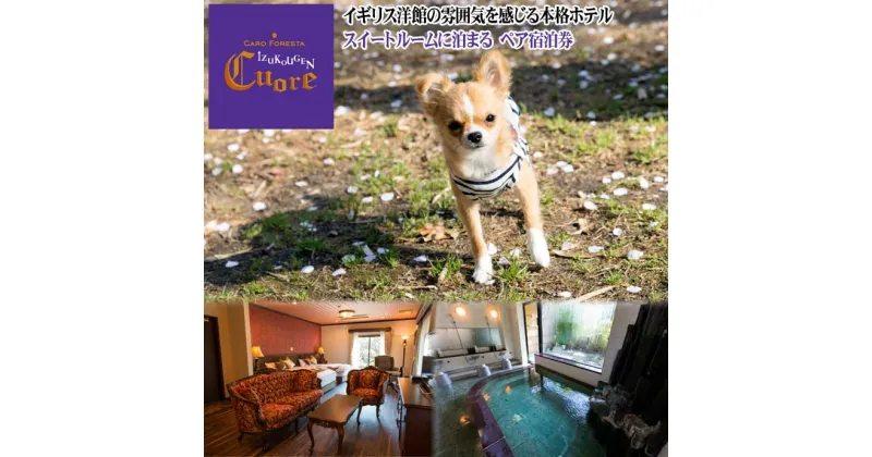 【ふるさと納税】愛犬と泊まるホテル CARO FORESTA 伊豆高原 Cuore 「スイートルーム」に泊まる ペア宿泊券(1泊2食付)