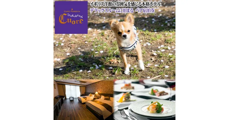 【ふるさと納税】愛犬と泊まるホテル CARO FORESTA 伊豆高原 Cuore 「デラックスルーム」に泊まる ペア宿泊券(1泊2食付)