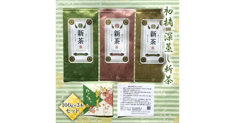 【ふるさと納税】【2025年新茶先行予約】初摘　深蒸し新茶100g×3本セット【2025年5月上旬以降より順次発送】　お茶・緑茶　お届け：2025年5月上旬～8月中旬