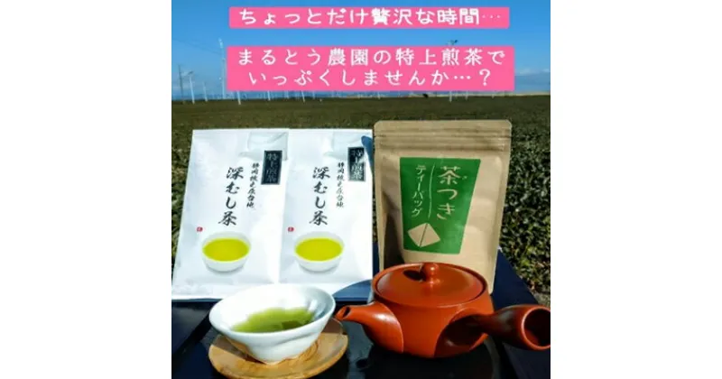 【ふるさと納税】ちょっと贅沢♪ 特上深蒸し煎茶リーフと上煎茶ティーバッグ　お茶・飲み比べ・セット・地産100％・深蒸し・一番茶・カテキン・血圧・血糖値・コレステロール値・がん予防