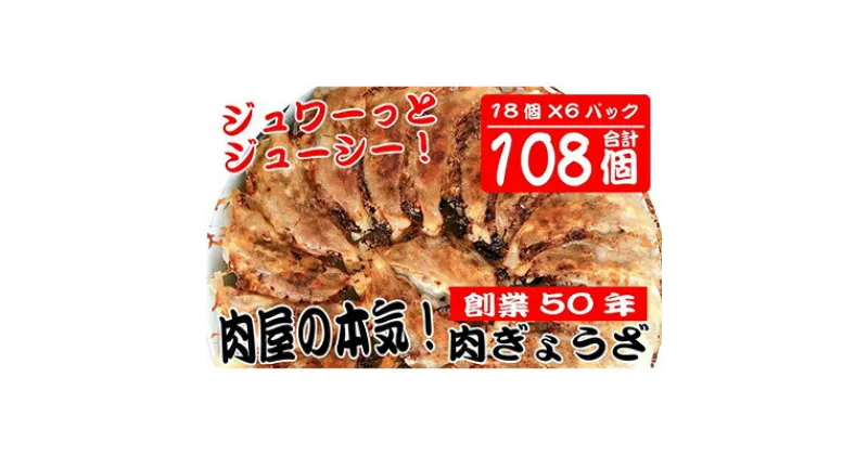 【ふるさと納税】肉の宝屋餃子 108個入り（18個入り×6パック）【配送不可：離島】　加工品・惣菜・冷凍・餃子・肉餃子・国産・豚肉・108個　お届け：2022年6月下旬より順次発送となります。