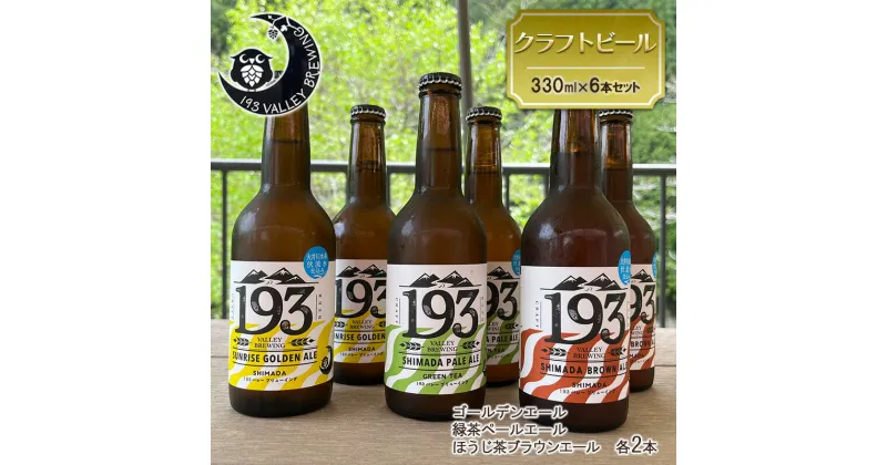 【ふるさと納税】193 クラフトビール 定番6本セット (シズオカゴールデンエール/緑茶ペールエール/ほうじ茶ブラウンエール)　クラフトビール ご当地ビール ローカルビール 地ビール お酒 ビール ビアホップおおいがわ イクミバレーブリューイング　島田市