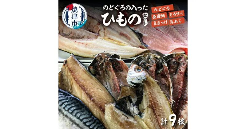 【ふるさと納税】 干物 セット のどぐろ 金目鯛 ほっけ さば あじ 魚 冷凍 焼津 全9枚 ひものセット a19-027