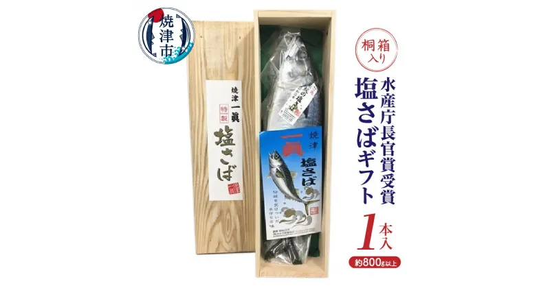 【ふるさと納税】 塩さば 鯖 贈答用 冷凍 焼津 約800g以上 1本入 塩 さばギフト 桐箱入 a17-043