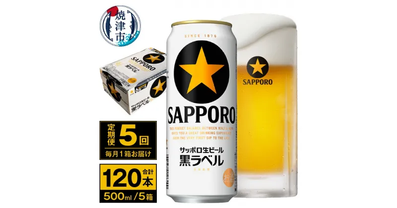 【ふるさと納税】 定期便 ビール サッポロ 黒ラベル 焼津 【定期便 5回】 サッポロビール 黒ラベル 500ml×24本(1箱) T0037-2005