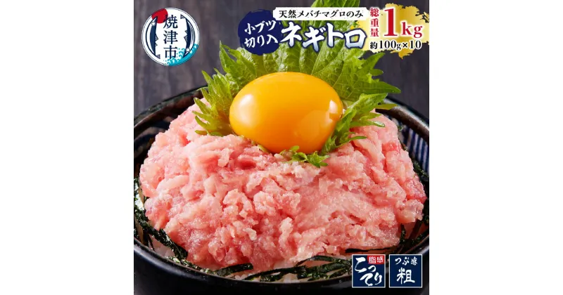 【ふるさと納税】 まぐろ 天然 メバチまぐろのみ 小ブツ切入 オリジナルネギトロ 小分け 1kg（100g×10個） 魚 焼津 a10-629