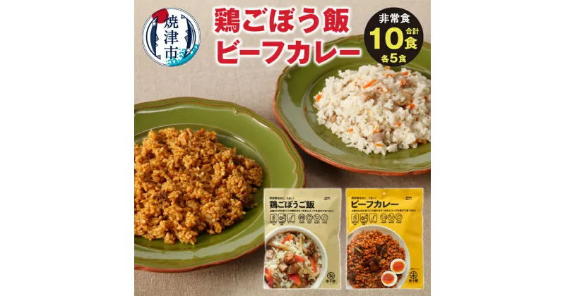 【ふるさと納税】 アウトドア キャンプ 非常食 米 アルファ化米 保存食 計10食 セット 鶏ごぼうご飯 ビーフカレー スプーン付 時短調理 備蓄 レジャー a20-329