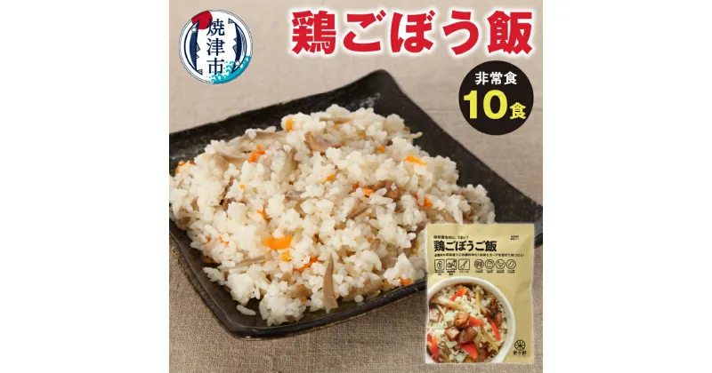 【ふるさと納税】 アウトドア キャンプ 非常食 米 アルファ化米 保存食 鶏ごぼうご飯 10食 スプーン付 備蓄 レジャー a20-330