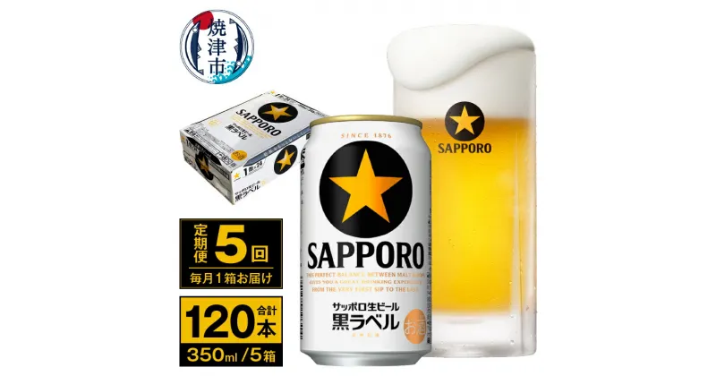 【ふるさと納税】 定期便 ビール サッポロ 黒ラベル 焼津 【定期便 5回】 サッポロビール 黒ラベル 350ml×24本(1箱) T0035-1505