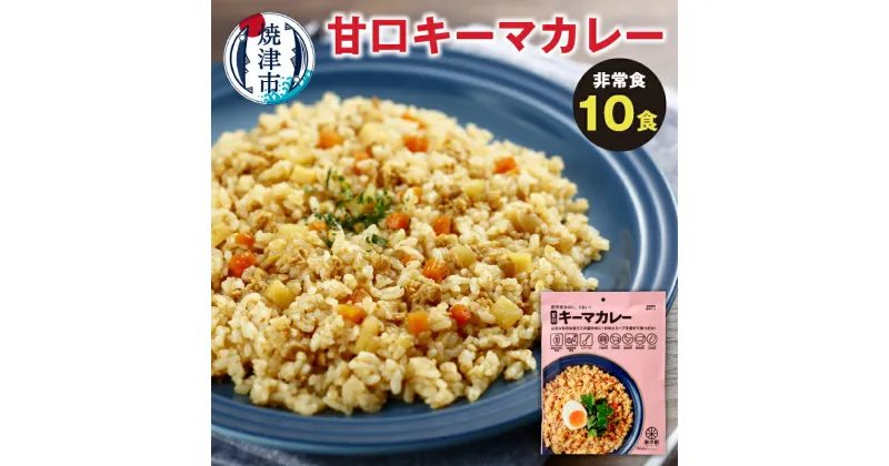 【ふるさと納税】 キーマカレー 非常食 10食 アウトドア キャンプ 甘口 アルファ化米 保存食 スプーン付 防災 備蓄 レジャー a20-401