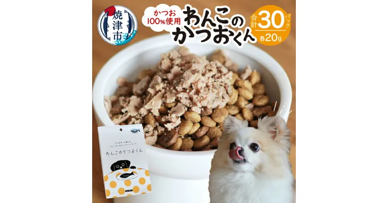 【ふるさと納税】 ペットフード かつお 犬用 おやつ ドッグフード わんこのかつおくん 真空パック 20g×2パック×15セット グレインフリー グルテンフリー ヒューマングレード 食塩不使用 焼津 a24-042