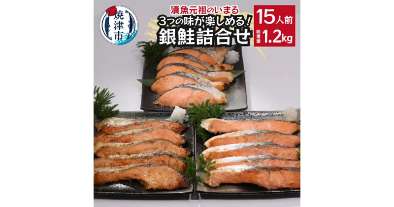 【ふるさと納税】 鮭 銀鮭 西京漬 粕漬 切り身 セット 甘塩 魚 冷凍 焼津 計15パック 詰め合わせ 個包装 真空パック 漬魚 a15-589