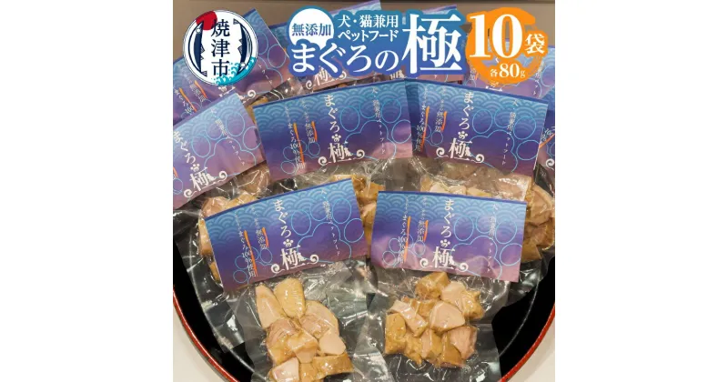 【ふるさと納税】 ペットフード ペット用品 犬猫兼用 80g×10袋 無添加 天然 まぐろ 茹で 焼津 ドッグフード キャットフード パック a15-611