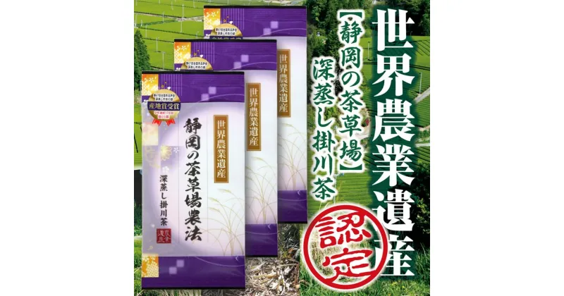 【ふるさと納税】お茶 新茶 受付あり お茶 緑茶 世界農業遺産『静岡の茶草場農法』深蒸し掛川茶　100g　3袋セット美笠園〔 煎茶 茶葉 静岡 掛川茶 〕