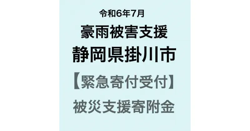 【ふるさと納税】【令和6年7月豪雨災害支援緊急寄附受付】静岡県掛川市災害応援寄附金（返礼品はありません）