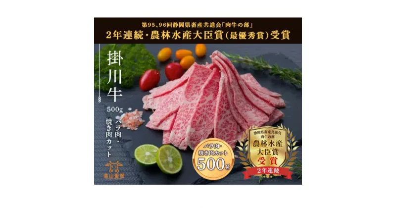 【ふるさと納税】牛肉 掛川牛 「 和牛 」 バラ肉 焼肉 カット 500g〔 肉 にく 国産 黒毛 和牛 牛肉 静岡 掛川 遠山畜産 〕