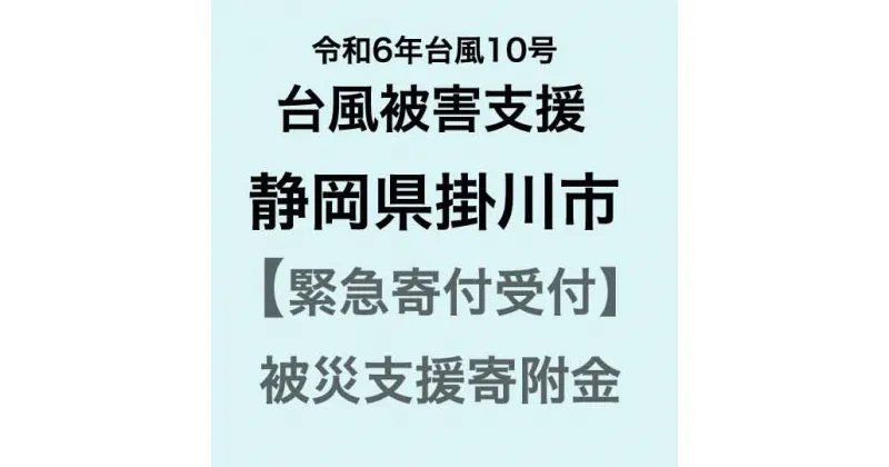 【ふるさと納税】【令和6年台風10号被害支援緊急寄附受付】静岡県掛川市災害応援寄附金（返礼品はありません）