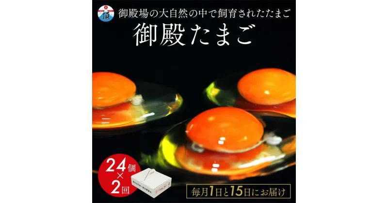 【ふるさと納税】《1日と15日にお届け》御殿たまご 赤たまご 24個入×月2回（破損保障含む）もみがら入 ｜ 卵 タマゴ 玉子 たまごかけご飯 生卵 鶏卵 卵焼き 国産 東富士養鶏場 ※北海道・沖縄・離島地域への配送不可