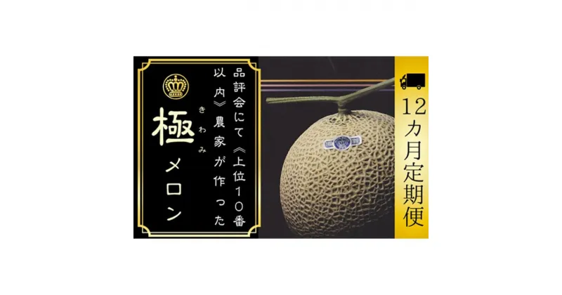 【ふるさと納税】【12ヶ月定期便】数量限定！『クラウンメロン ”極メロン” 1玉 』 ギフト箱入り メロン 静岡 マスクメロン フルーツ 果物 デザート 12回　定期便・ 袋井市 　お届け：◆返礼品到着後、すぐに状態をご確認ください◆