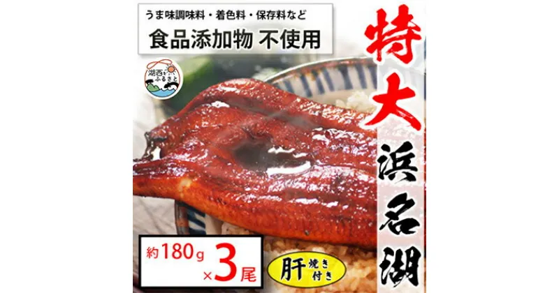 【ふるさと納税】食品添加物不使用の 浜名湖うなぎ 長蒲焼 3尾 (約180g×3) 大きなうなぎで脂ノリノリです! 肝焼き 付き_ うなぎ 鰻 ウナギ 浜名湖 浜名湖産 国産 静岡県 湖西市 人気 美味しい 惣菜 おかず 魚 ふるさと 【配送不可地域：離島】【1472434】