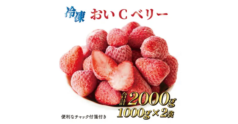 【ふるさと納税】060-3 ビタミンC含有量No.1 完熟冷凍いちご（おいCベリー）2kg (ジップロックに1キロ×2袋) / フルーツ 果物 イチゴ