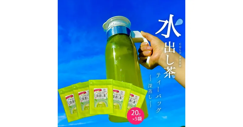 【ふるさと納税】水出し専用 深蒸し茶 ティーバッグ(5g×20p)5袋 / お茶 緑茶 深蒸し茶 煎茶 冷茶 水出し 国産 静岡 静岡茶 無添加 ティーパック ティーバック 丸新柴本製茶