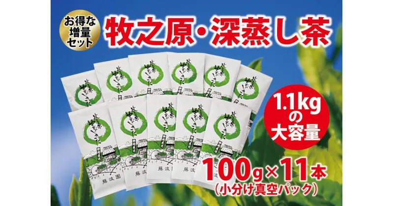 【ふるさと納税】085-3　【増量】牧之原・深蒸し茶1.1キロの大容量（100g×11本小分け真空パック）