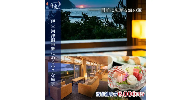 【ふるさと納税】海遊亭【6,000円】宿泊補助券 河津温泉 オーシャンビュー 河津 河津町 静岡 伊豆 宿泊券 旅館 旅行 観光 温泉 国内旅行　 旅行 宿泊券 海辺 オーシャンフロント 新鮮 海の幸 良質 お風呂 ゆったり