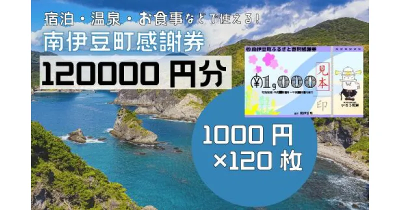 【ふるさと納税】旅行券 温泉 旅行 海水浴 体験 飲食店 チケット 南伊豆町 温泉 キャンプ 旅館 民宿 チケット 商品券 120枚 120,000円相当 ふるさと寄附感謝券120枚 トラベル お食事券 お土産 おみやげ 観光 全国旅行支援 併用可能