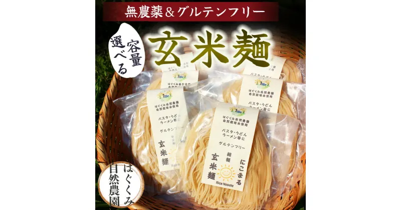 【ふるさと納税】 完全無農薬 選べる玄米麺 6袋 12袋 18袋 はぐくみ農園 玄米麺 ライスヌードル 米 玄米 もち米 グルテンフリー 健康 無農薬 健康 化学肥料不使用 雑穀 健康食 無農薬 化学肥料不使用