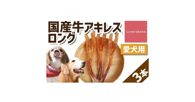 【ふるさと納税】【大中型犬向け】国産牛アキレスロング　3本