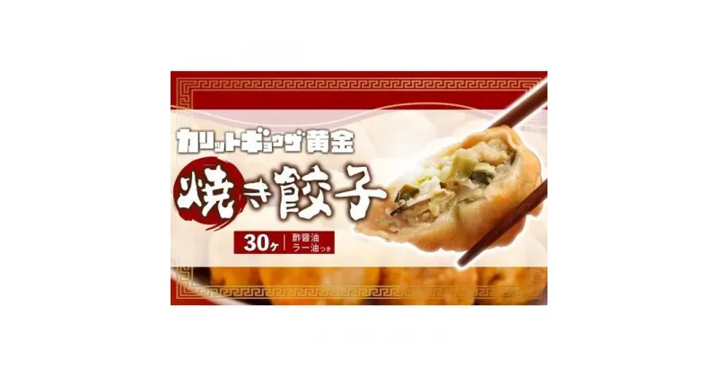 【ふるさと納税】カリットギョウザ焼き餃子冷凍30個　ジューシー