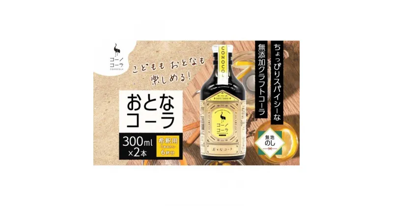 【ふるさと納税】無地熨斗 愛知県 名古屋市 コーノコーラ おとなコーラ 300ml 2本 希釈用 クラフトコーラ スパイス ハーブ 柑橘 無添加 無着色 無香料 独自製法 コーラナッツ 安心 安全 甜菜糖 愛知県 名古屋市