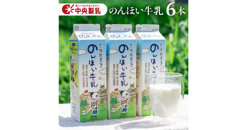 【ふるさと納税】中央製乳 のんほい牛乳 1L 6本 計6L 牛乳 ミルク 成分無調整 牛乳 新鮮 生乳100%使用 豊橋市産生乳限定 大容量 愛知県産 国産 牛乳 送料無料