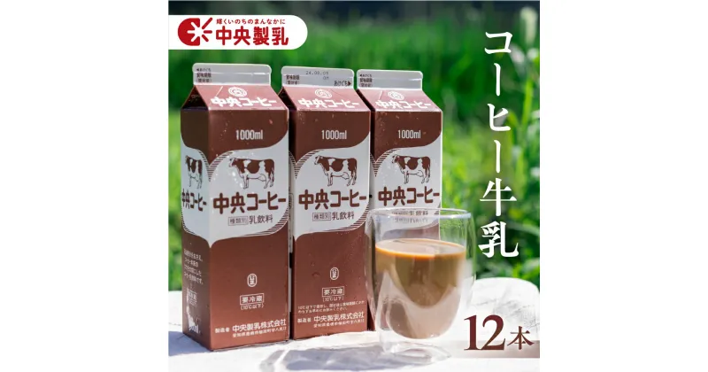 【ふるさと納税】中央製乳 中央コーヒー 1L 12本 計12L 濃い おいしい 乳飲料 新鮮 生乳100%使用 大容量 愛知県産 国産 コーヒーミルク コーヒー牛乳 珈琲 牛乳 送料無料