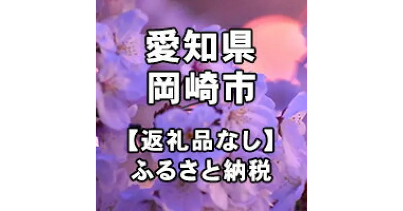 【ふるさと納税】愛知県岡崎市への寄付（返礼品はありません）